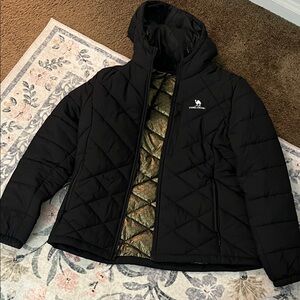Camel Crown Black Quilted Ski Jacket